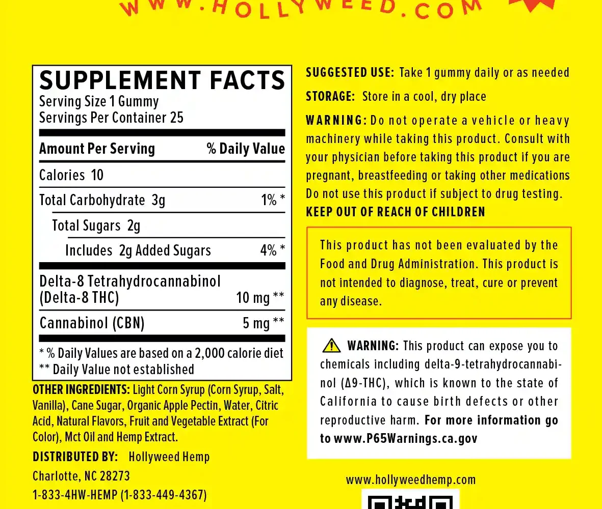 elderberry gummies supplement facts panel