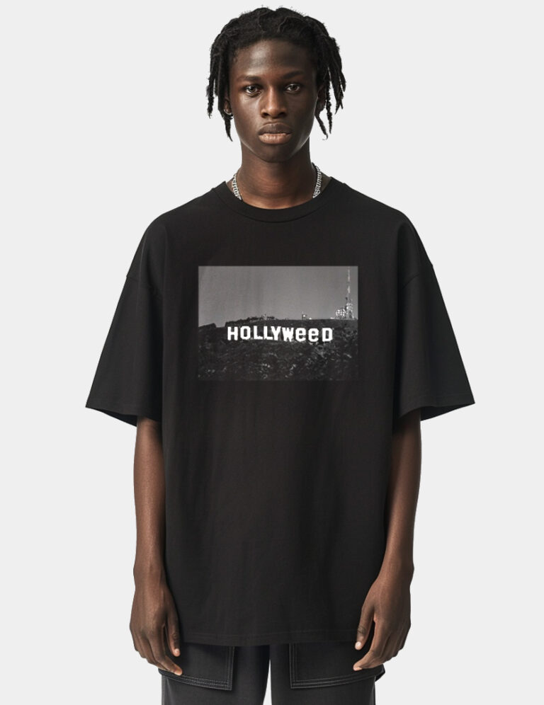 hollyweed sign shirt black on figure